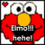 Red character with large eyes and yellow nose in six distinct poses, each with overlaid text phrases.