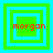 Four green and cyan square frames with red text "morgon" in each, varying in frame layering and text position