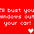 Red background with white pixelated text repeating 'I'll bust you'll bust you windows outwindows out your car! your car!' and two heart symbols.