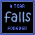 A 4x4 contact sheet of pixel art icons featuring blue text on black backgrounds with phrases "A TEAR falls FOREVER" and "INSIDE A broken HEART", arranged in a grid layout showing frame variations.