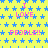 Yellow background with blue star pattern, pink text repeating 'I LOVE PEOPLE!!' in multiple