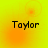 Four identical yellow-orange gradient each display the name 'Taylor' in black pixelated text with subtle circular light effects