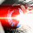 A 48x48 pixel animated contact sheet showing two frames of a Battlestar Galactica-themed buddy icon with space battle imagery and text.