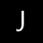 A white stylized letter J on a black background with pixelated edges.