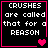 Four identical black square with pink borders display white pixelated text reading "CRUSHES are called that for a REASON" and vary in heart symbol count