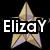 A static image with four distinct sections: two star-shaped icons with names, a heart icon with 'Love', and a celebrity photo with a name.