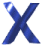 Blue X-shaped icon with metallic sheen, displayed in three vertical of two each on white background