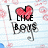 Pixelated text with red heart symbol on lined paper background, showing sequential changes in phrases.