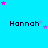 identical 'Hannah' text labels on a bright cyan background with scattered pink and purple stars