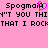 Pink background with black pixelated text and a pink heart symbol replacing the 'o' in Spogmaia.
