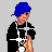 Animated contact sheet showing a pixel-art character performing a clapping motion with repeated "PIMP" text below each frame.