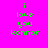 Green pixelated text 'i love you konnor' on a pink background with a blue gradient overlay in the bottom-left quadrant.