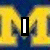 Yellow block letters spelling 'MICHIGAN' on a blue background with four white heart icons above the text.