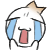 Animated cartoon face with star, tears, and tongue; left view shows full body outline, right view omits lower body.