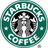 Green circular Starbucks Coffee logo with text and siren, green pixelated text reading 'you call it starbucks but i call it love', gray square in bottom right.