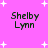 Four identical pixelated text blocks reading "Shelby Lynn" on a bright pink background with scattered white star shapes.