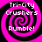 Four identical pixelated spiral icons with pink and black stripes, each displaying white text reading "Tri-City Crushers Rumble!" on a solid black background.