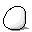 Pixel art sequence showing an egg cracking open to reveal a small character with red cheeks and an orange bow tie.