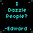 A static digital image with cyan text on a black background featuring repeated phrases and a gray rectangle.
