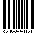 Black and white barcode with vertical stripes of varying widths above a pixelated numeric sequence.
