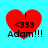 Four identical red heart-shaped icons with black text 'I <333 Adam!!!' on a cyan background, arranged in a