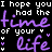 A static digital image with repeated text and symbols on a black background, featuring purple and white text elements.