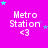 identical 'Metro Station <3' icons on a bright pink background with scattered cyan and purple stars