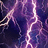Pixelated lightning bolts in purple and white on dark background with white text reading "lightning is dangerous and scary but mostly dangerous".