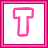 A 6-frame animated contact sheet showing pink outlined letters forming the word "Tami" with varying stroke thickness and one frame containing a heart symbol on an 'i' in the final position.