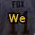 Four display sequential text changes over a static background with 'FOX' and stylized figures