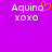 Pixelated text and symbols on a purple background with one frame showing an orange heart symbol replacing a letter in 'Aquino'
