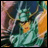A 48x48 pixel buddy icon featuring a stylized anime character with green hair and orange accents, paired with text reading "Anime IM" and "com" on a black background.