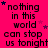 A static image with bright pink background displaying repeated text "nothing in this world can stop us tonight" and scattered small purple stars.