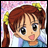 A pixelated anime-style character with brown pigtails and yellow hair ties on the left, next to a black background with white text reading "Anime IM" and "com" on the right.