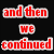 Red text on black background with two side-by-side images of a person in a blue shirt, one image showing a small head turn.