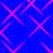 Blue background with overlapping pink diamond outlines forming a pattern, no visible text or characters