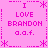 Pixelated pink icon with repeated text "I LOVE BRANDON a.a.f." and asterisk/dashed borders, no visible animation changes.