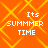 Orange background with yellow diamond lattice pattern and white pixelated text reading "Its SUMMER TIME" in four identical quadrants.