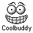 A 6-frame animated contact sheet of a pixelated gray cartoon face with changing eye expressions and text below each frame.