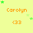 identical orange text 'Carolyn' with '<33' below, surrounded by green stars on a light yellow background