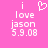 Pixelated text and heart symbol on pink background with two versions showing different heart states.