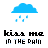 Pixelated blue cloud with falling raindrops above text reading 'kiss me in the rain' on white background.
