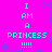 Pixelated cyan text on bright pink background reads "I AM A PRINCESS !!!!" in four identical quadrants with blue star and line patterns.