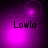 Four purple-toned display the text 'Lowla' with shifting light effects and circular glows in different positions across each