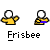 Pixelated character with white circular head and yellow shirt in four showing motion from still to throwing action