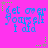Pixelated blue text on bright pink background with green and gray star accents, displaying 'get over yourself I did' in a