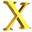Golden X-shaped icon with metallic texture and glowing effects, displayed in a of six showing sequential animation frames