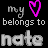 A static contact sheet showing two frames of a pixel art animation with text and heart symbols on black background.