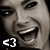 A grayscale animated icon shows a person's face in four with mouth open in laughter, left has '<3' symbol