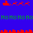 Red pixelated sleighs with reindeer and green 'Ho Ho' text on a blue background, animated in repeating cycles.